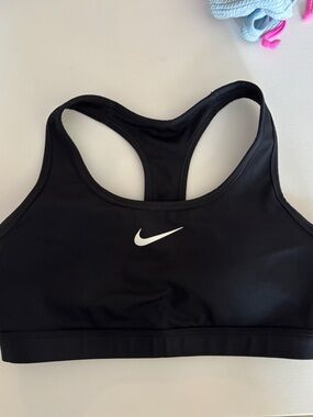 Nike Black Sports Bra with White Swoosh Logo